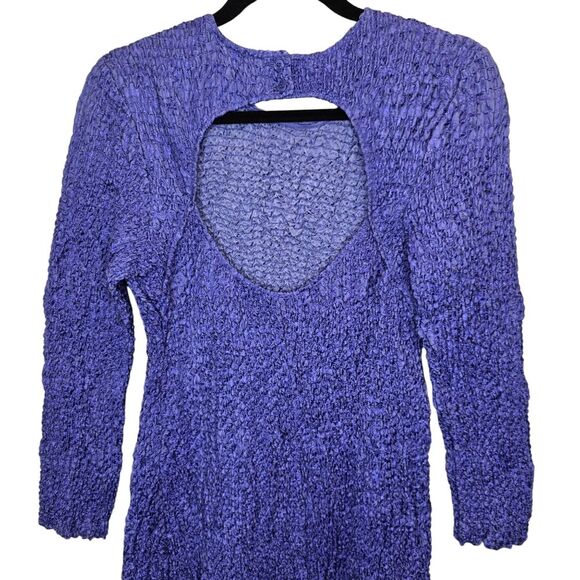 NWT Samsoe Samsoe Womens L Bianca Iris Bloom Crinkle Long Sleeve Mini Dress - Picture 9 of 15